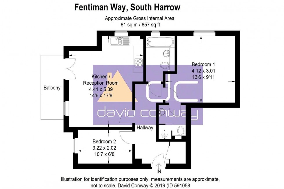 Floorplan for Fentiman Way, South Harrow, HA2 8FD