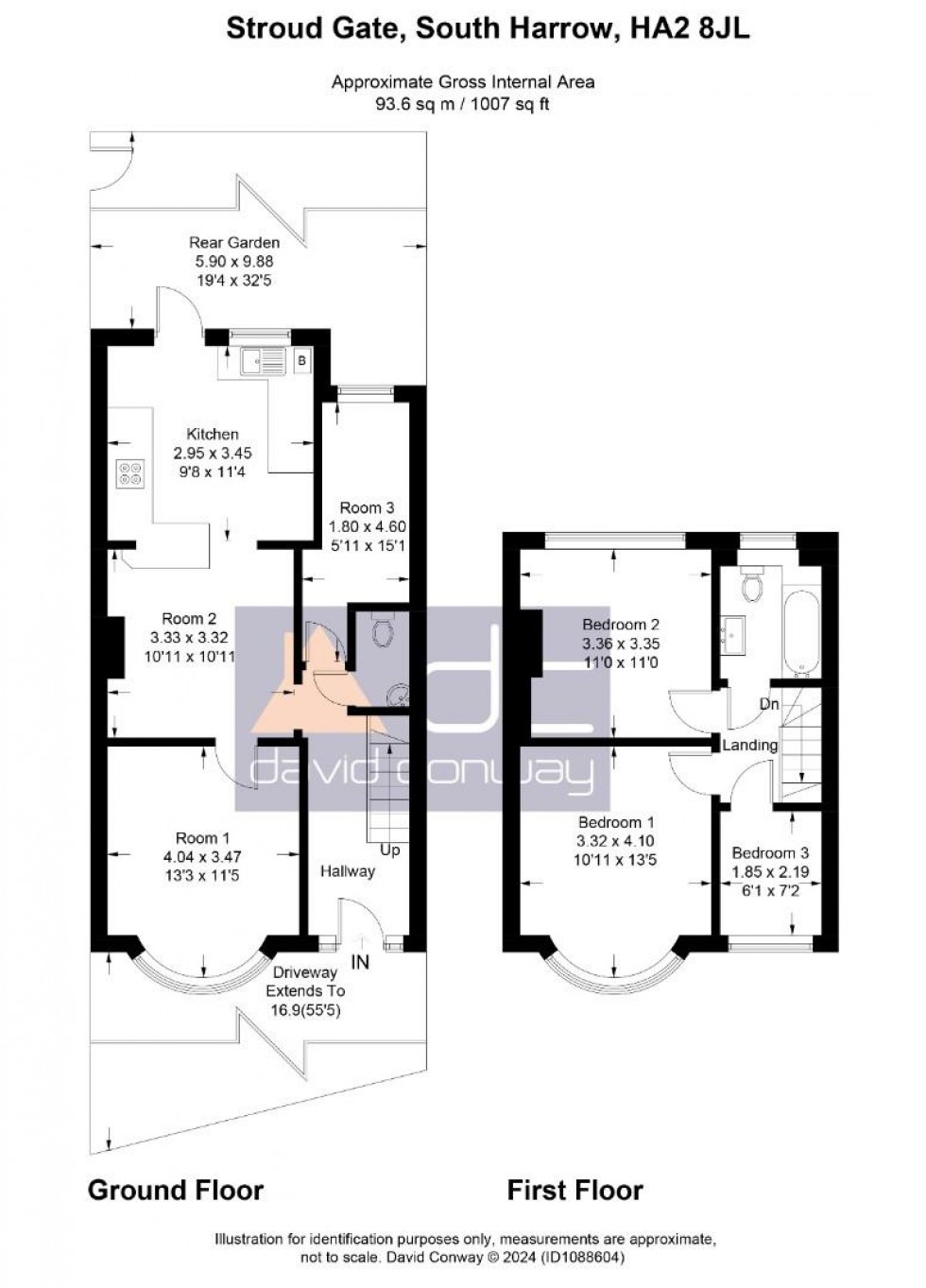 Floorplan for Stroud Gate, South Harrow, HA2 8JL