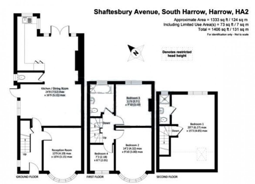 Floorplan for Shaftesbury Avenue, South Harrow, HA2 0PL