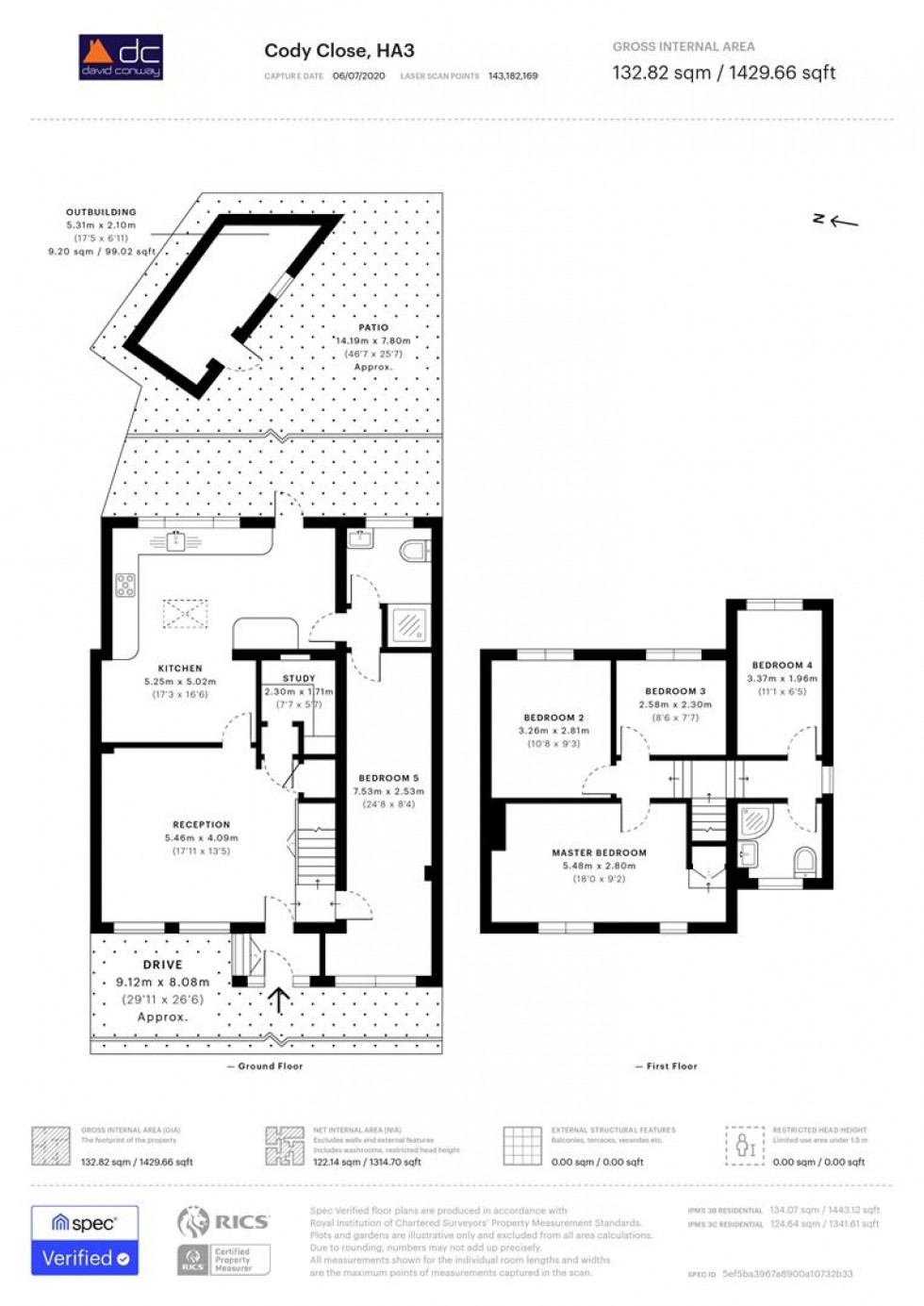 Floorplan for Cody Close, Harrow, HA3 9ES