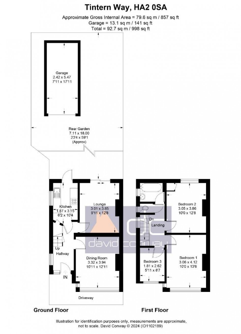 Floorplan for Tintern Way, Harrow, HA2 0SA