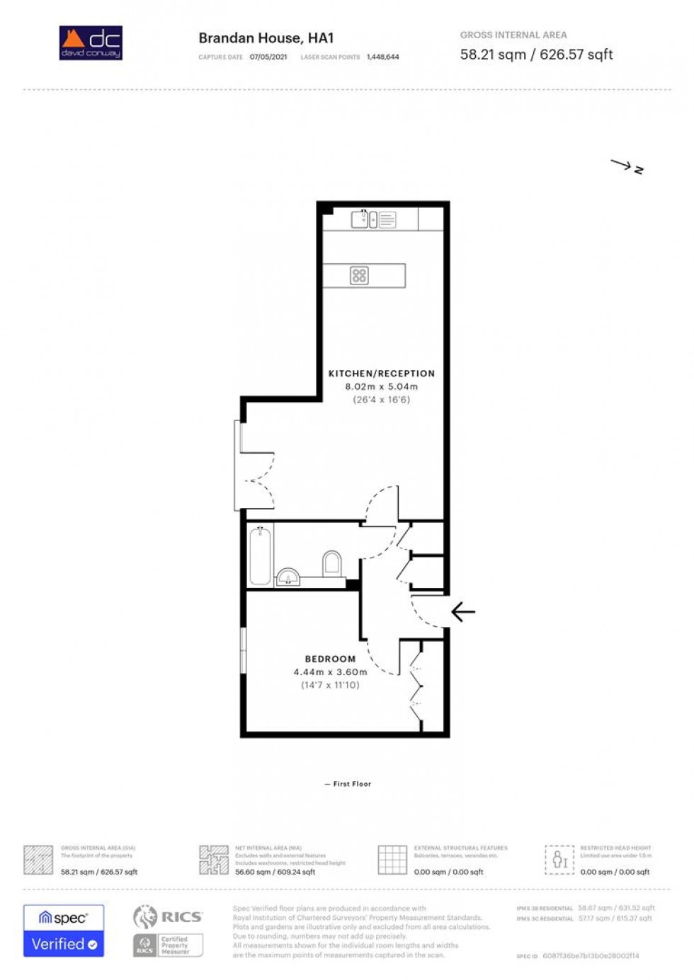 Floorplan for Brandan House, Sovereign Place, Harrow, HA1 2FN