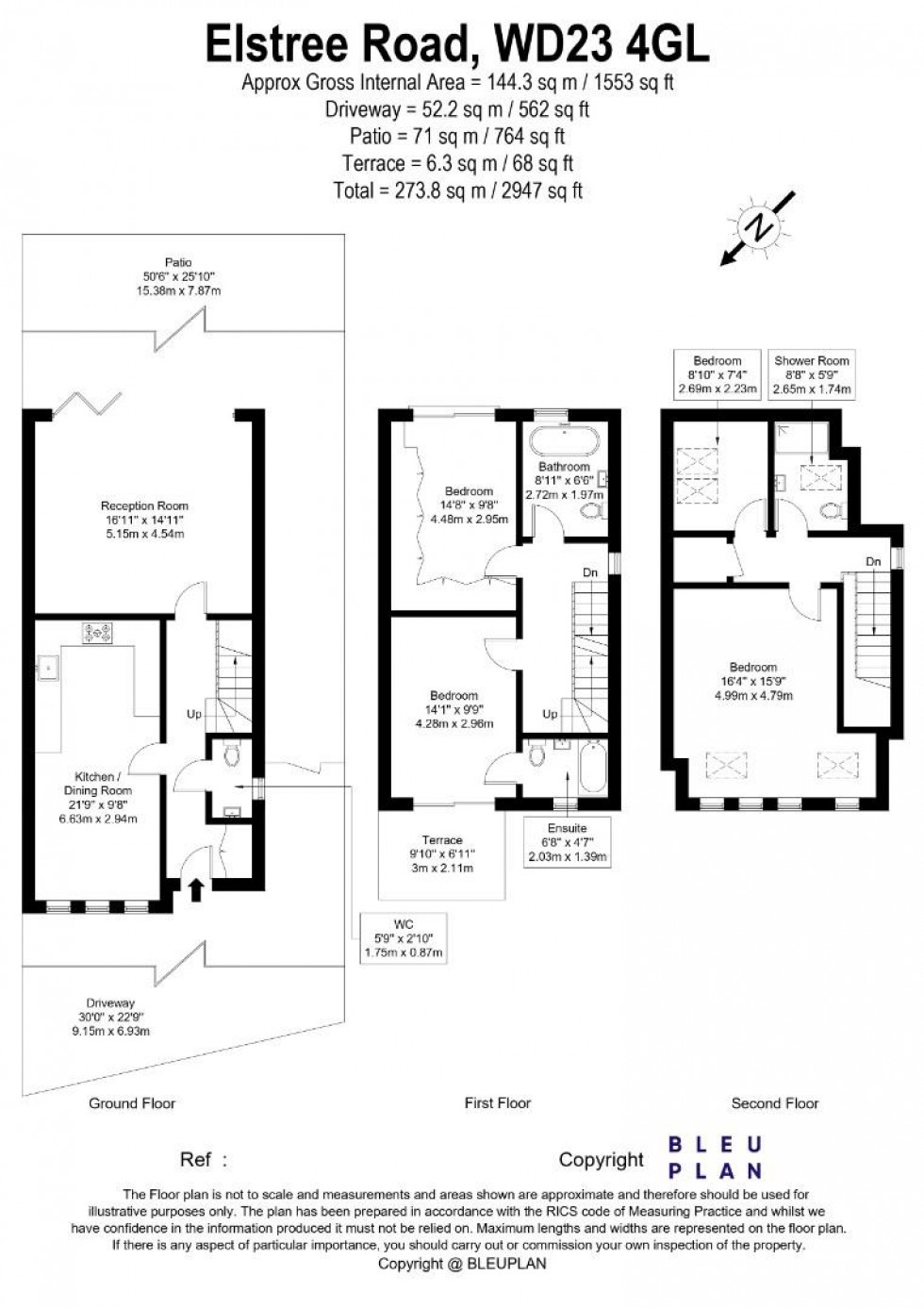 Floorplan for Elstree Road, Bushey Heath, Bushey, WD23 4GL