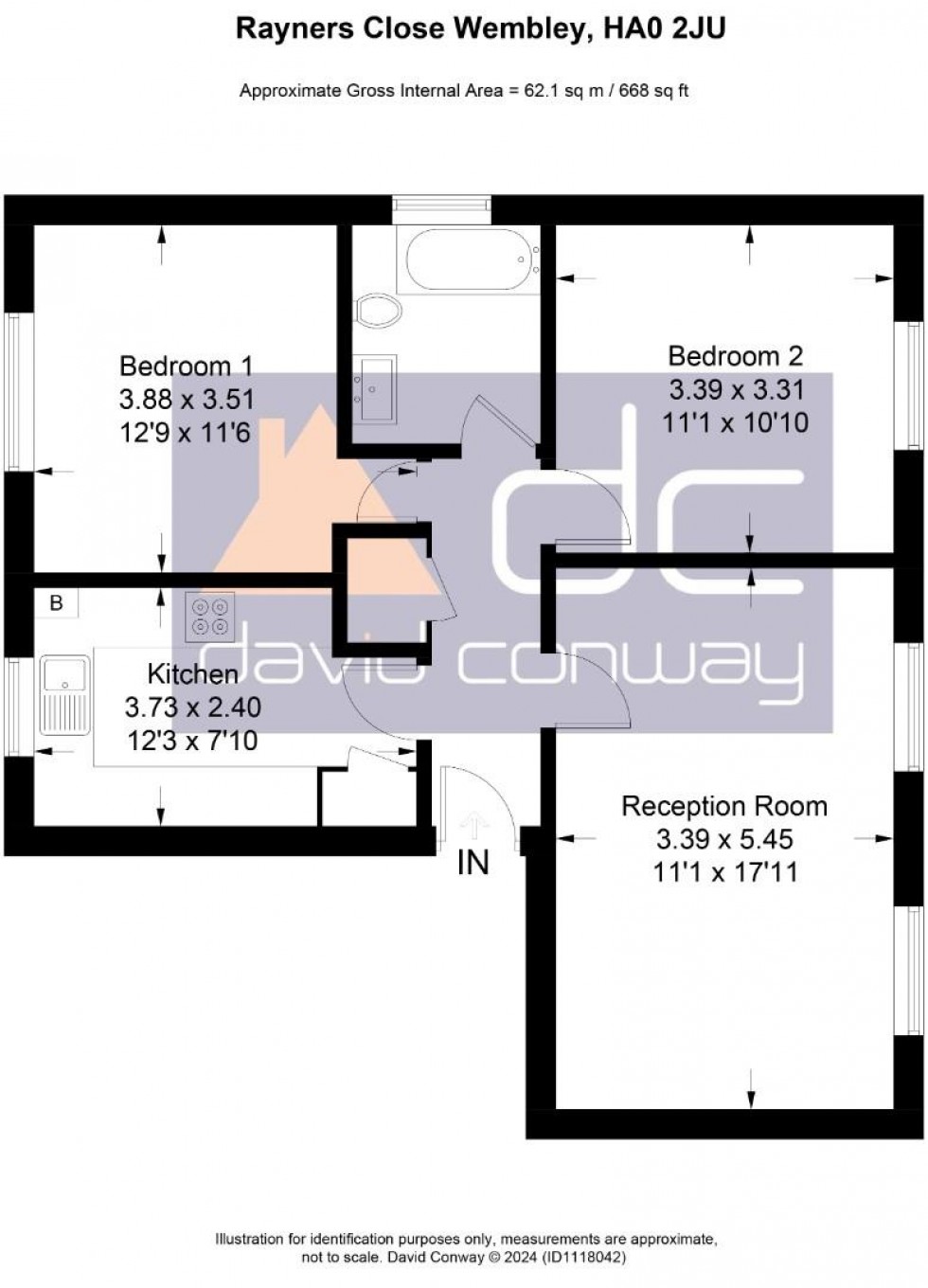 Floorplan for Rayners Close, Wembley, HA0 2JU