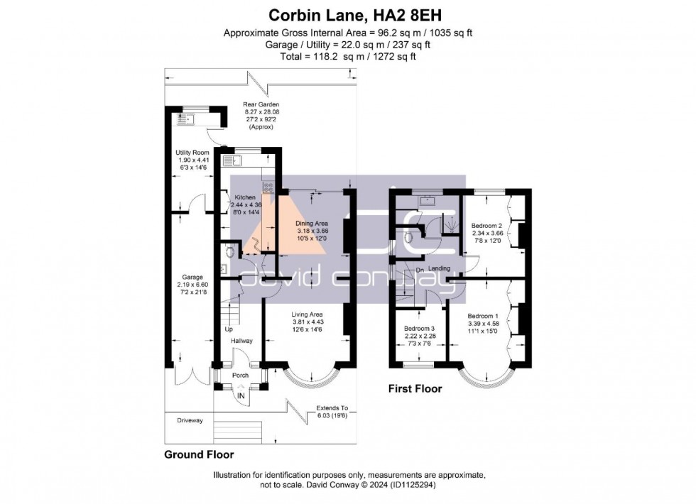 Floorplan for Corbins Lane, Harrow, HA2 8EH