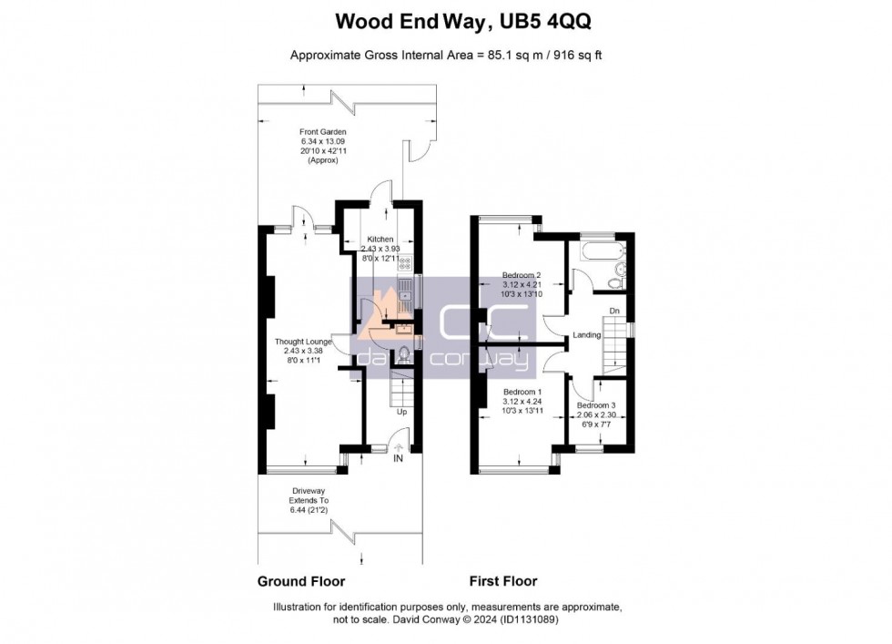 Floorplan for Wood End Way, Northolt, UB5 4QQ