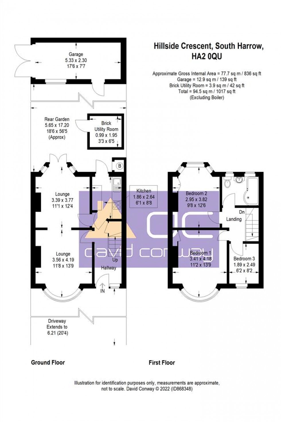 Floorplan for Hillside Crescent, Harrow, HA2 0QU