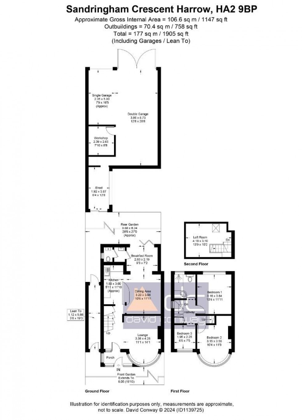 Floorplan for Sandringham Crescent, Harrow, HA2 9BP