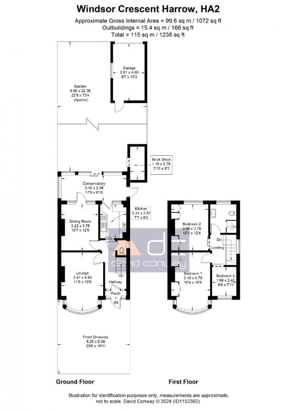 Floorplan for Windsor Crescent, Harrow, HA2 8QN