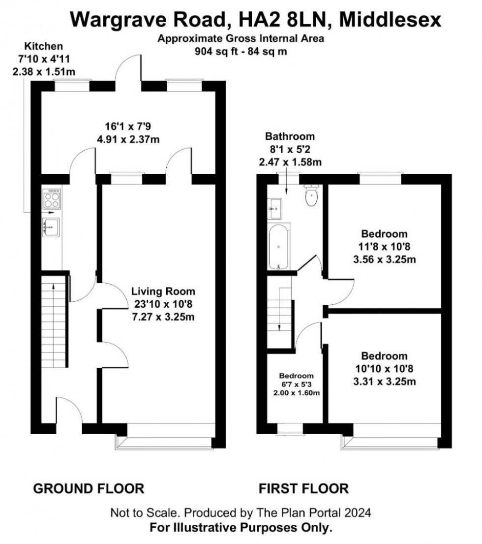 Floorplan for Wargrave Road, Harrow, HA2 8LN